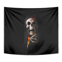 Skull Tapestry Skeleton Ripped Inside Flame - Wonder Print Shop