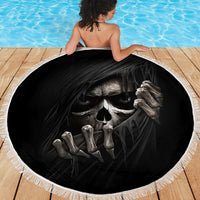 Skull Beach Blanket Evil Skeleton Look Inside - Wonder Print Shop