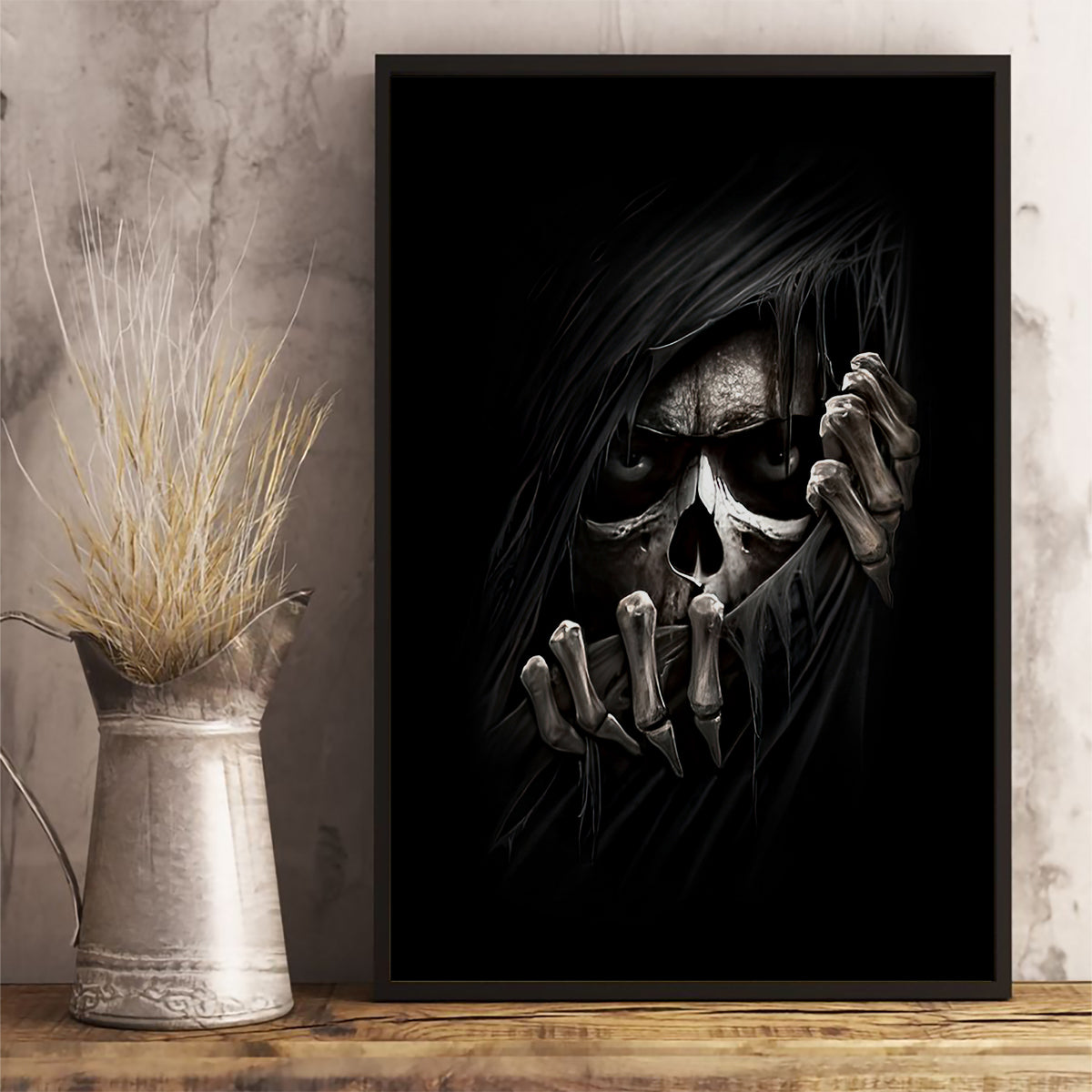 Skull Canvas Wall Art Evil Skeleton Look Inside - Wonder Print Shop