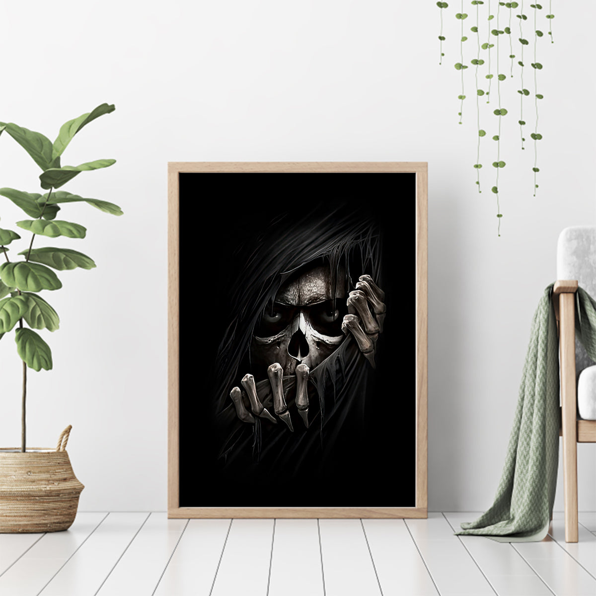 Skull Canvas Wall Art Evil Skeleton Look Inside - Wonder Print Shop