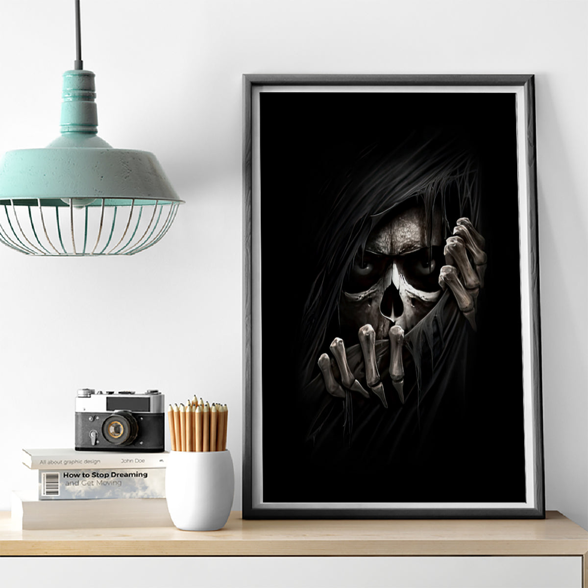 Skull Canvas Wall Art Evil Skeleton Look Inside - Wonder Print Shop