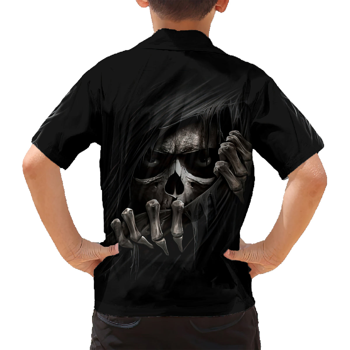 Skull Hawaiian Shirt Evil Skeleton Look Inside - Wonder Print Shop