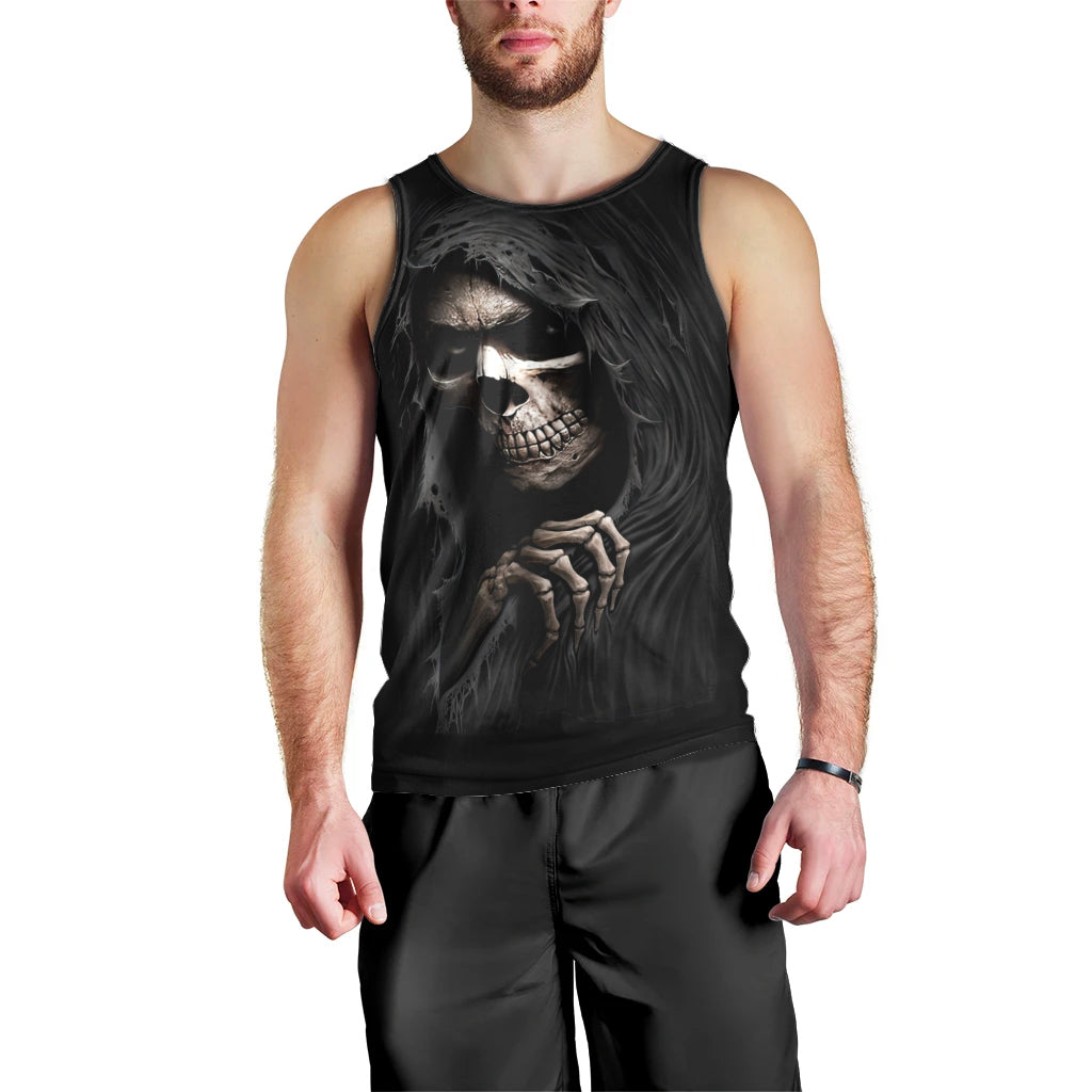 Skull Men Tank Top Evil Skeleton Look Inside DT01
