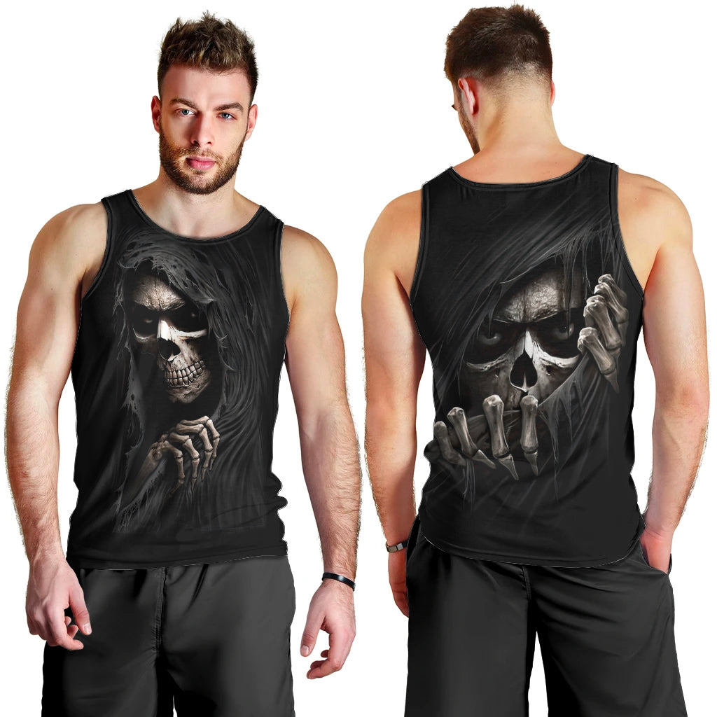Skull Men Tank Top Evil Skeleton Look Inside DT01