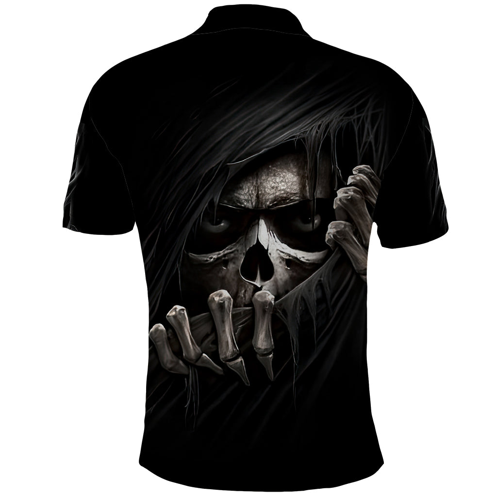 Skull Polo Shirt Evil Skeleton Look Inside - Wonder Print Shop