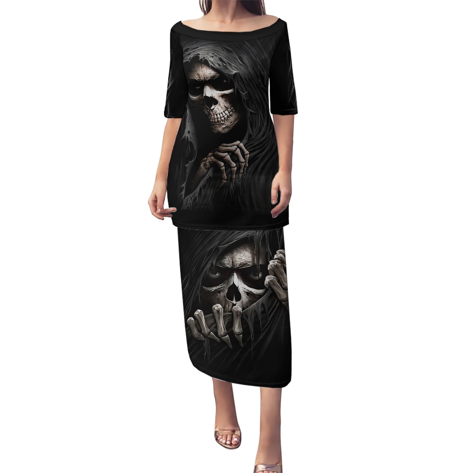 Skull Puletasi Evil Skeleton Look Inside - Wonder Print Shop