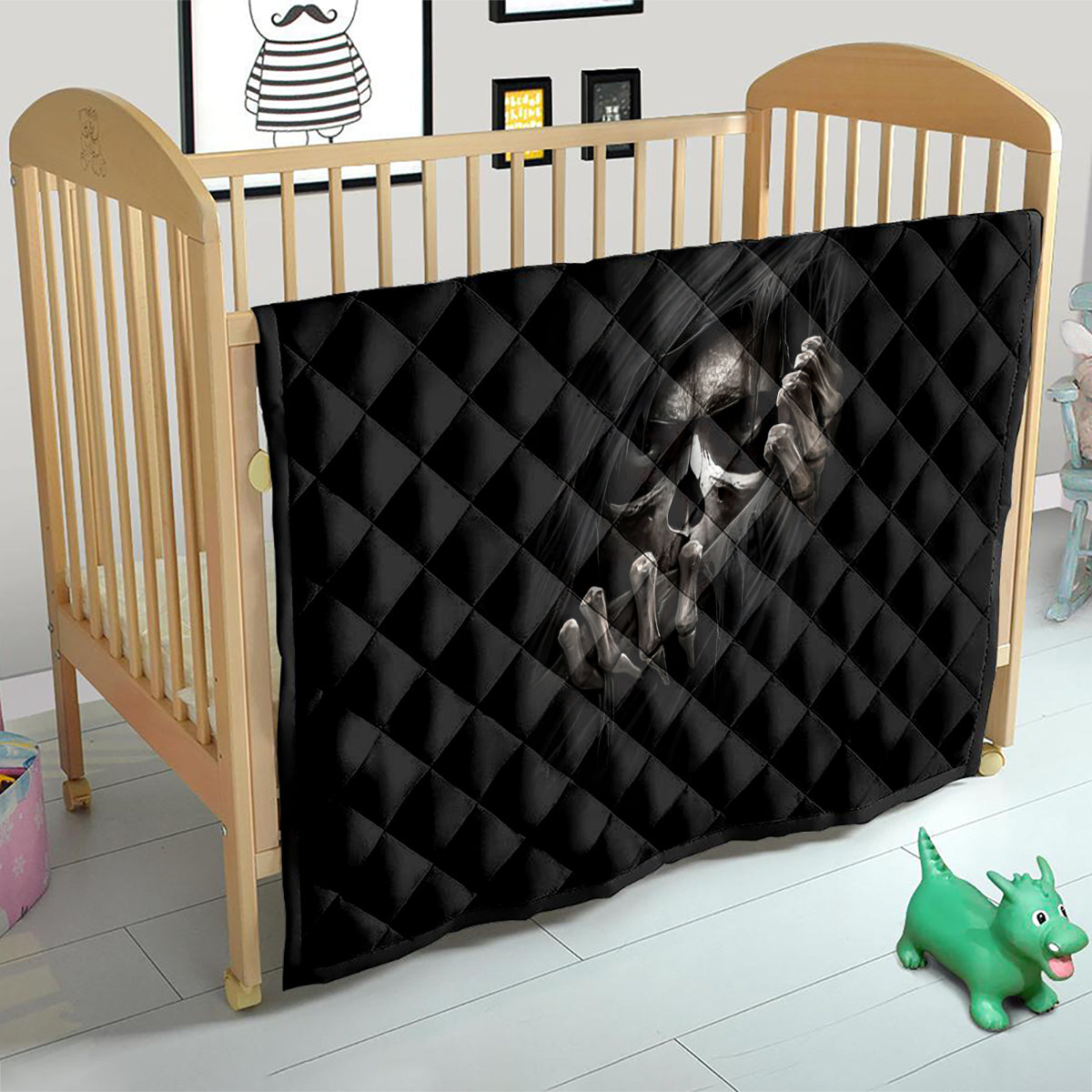 Skull Quilt Evil Skeleton Look Inside - Wonder Print Shop