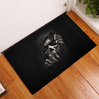 Skull Rubber Doormat Evil Skeleton Look Inside - Wonder Print Shop