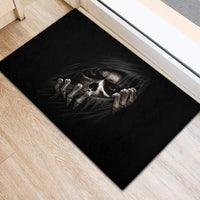 Skull Rubber Doormat Evil Skeleton Look Inside - Wonder Print Shop
