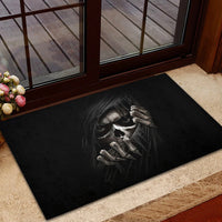 Skull Rubber Doormat Evil Skeleton Look Inside - Wonder Print Shop