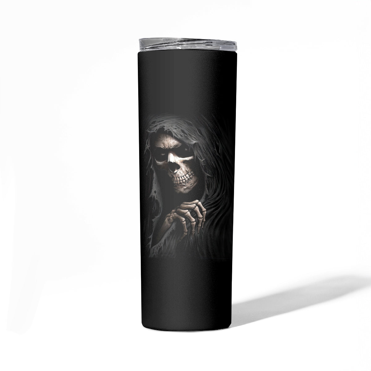 Skull Skinny Tumbler Evil Skeleton Look Inside - Wonder Print Shop