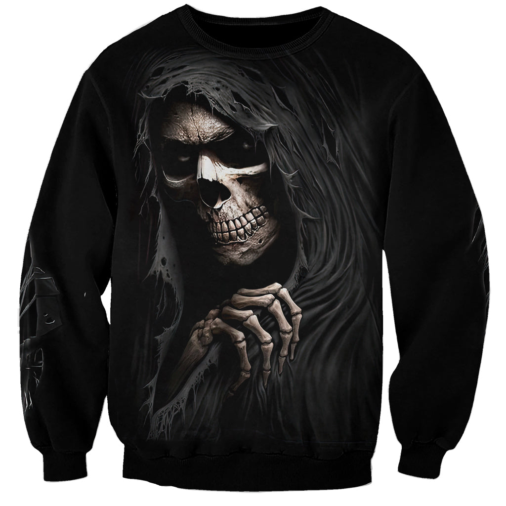 Skull Sweatshirt Evil Skeleton Look Inside - Wonder Print Shop