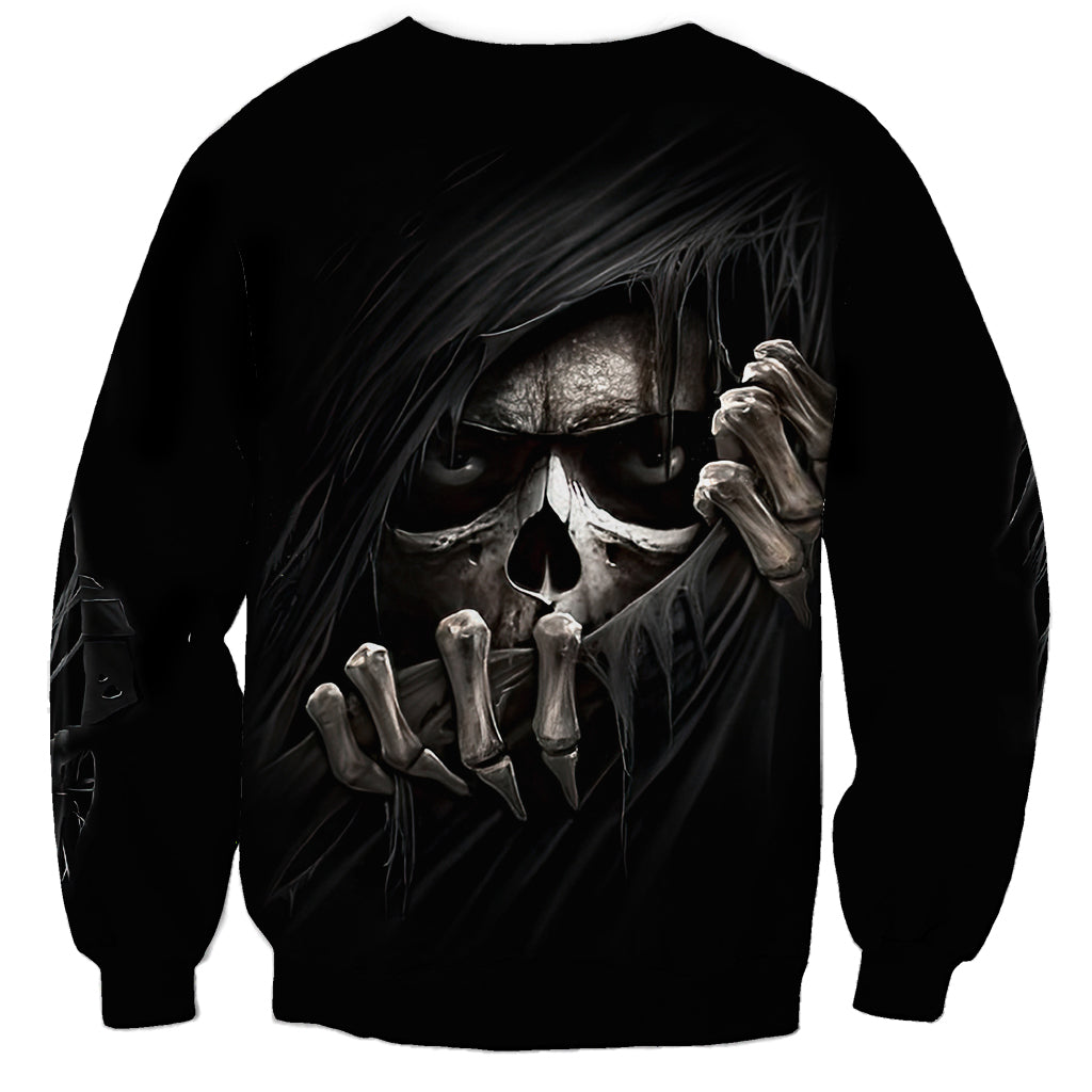 Skull Sweatshirt Evil Skeleton Look Inside - Wonder Print Shop