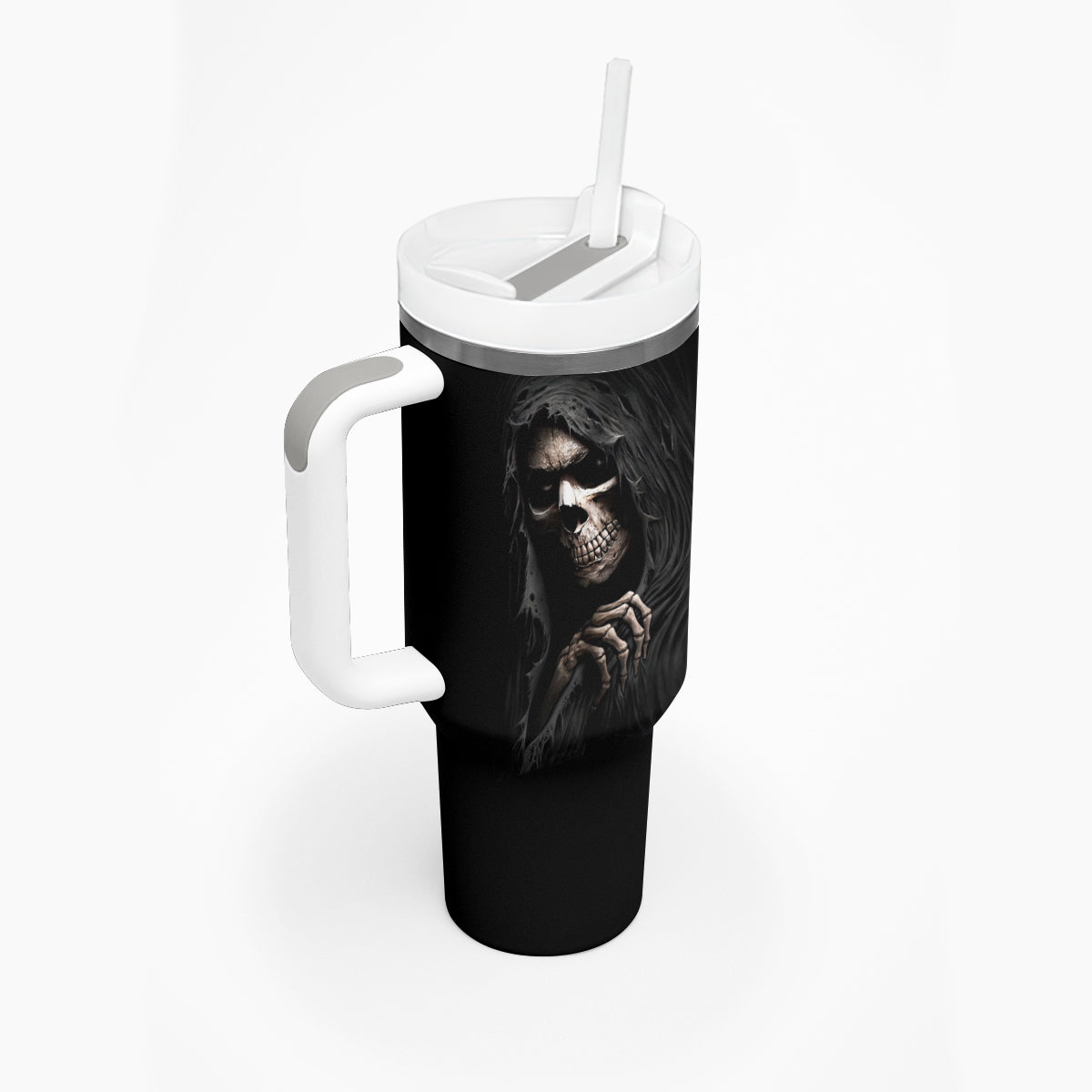 Skull Tumbler With Handle Evil Skeleton Look Inside - Wonder Print Shop