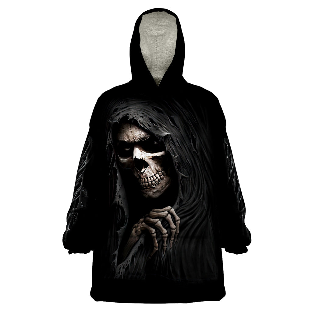 Skull Wearable Blanket Hoodie Evil Skeleton Look Inside - Wonder Print Shop