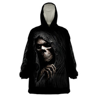 Skull Wearable Blanket Hoodie Evil Skeleton Look Inside - Wonder Print Shop
