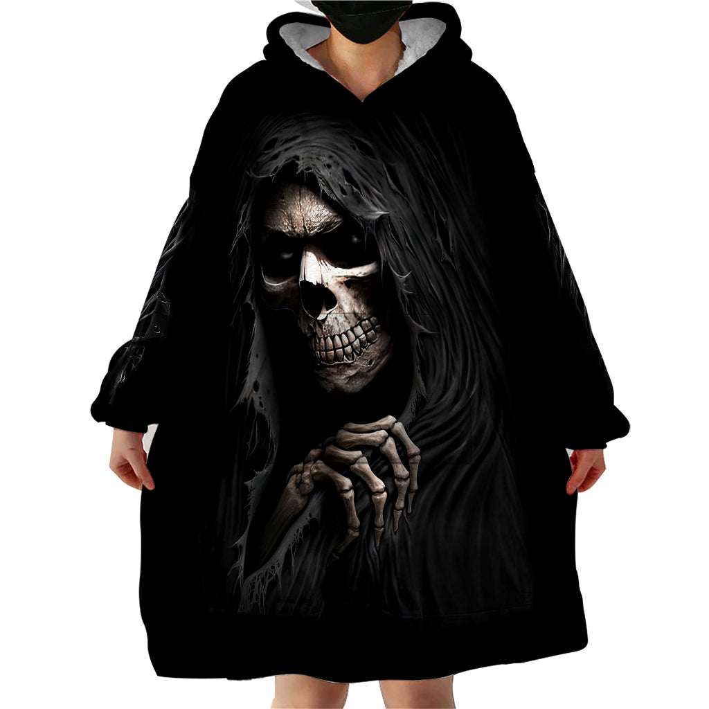 Skull Wearable Blanket Hoodie Evil Skeleton Look Inside - Wonder Print Shop