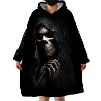 Skull Wearable Blanket Hoodie Evil Skeleton Look Inside - Wonder Print Shop