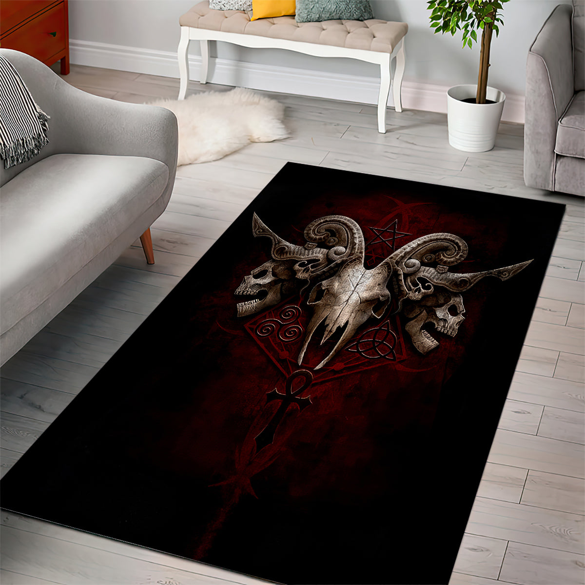 Skull Area Rug Boy Band Queen - Wonder Print Shop