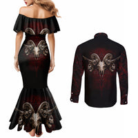Skull Couples Matching Mermaid Dress and Long Sleeve Button Shirts Boy Band Queen DT01