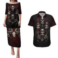 Skull Couples Matching Puletasi Dress and Hawaiian Shirt Boy Band Queen - Wonder Print Shop