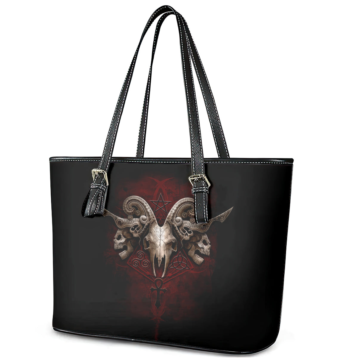 Skull Leather Tote Bag Boy Band Queen - Wonder Print Shop