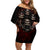 Skull Off Shoulder Short Dress Boy Band Queen - Wonder Print Shop