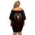 Skull Off Shoulder Short Dress Boy Band Queen - Wonder Print Shop