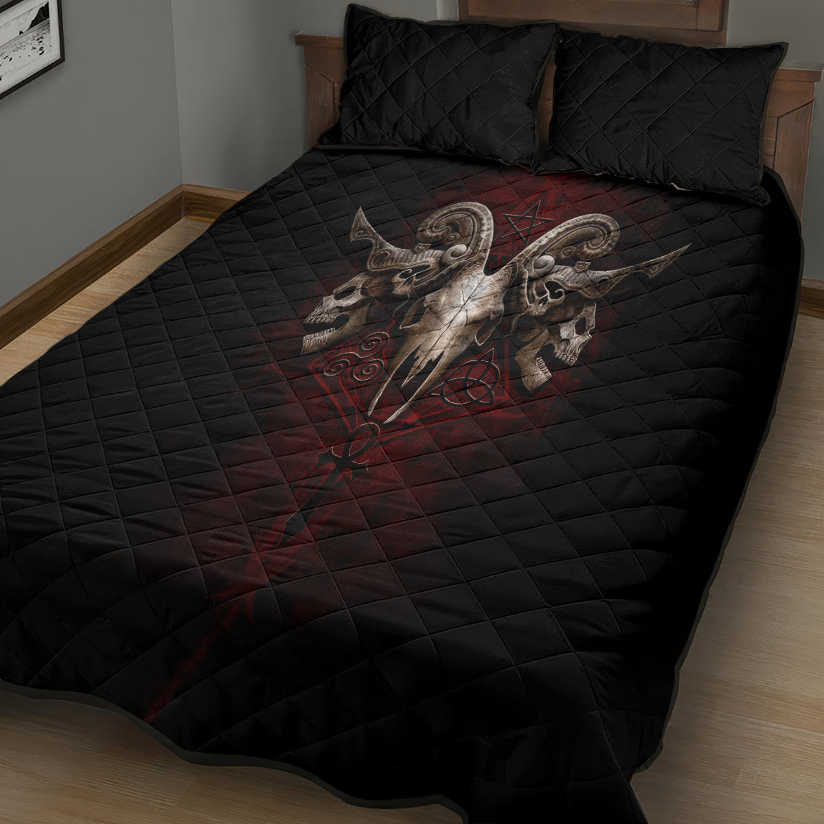 Skull Quilt Bed Set Boy Band Queen - Wonder Print Shop