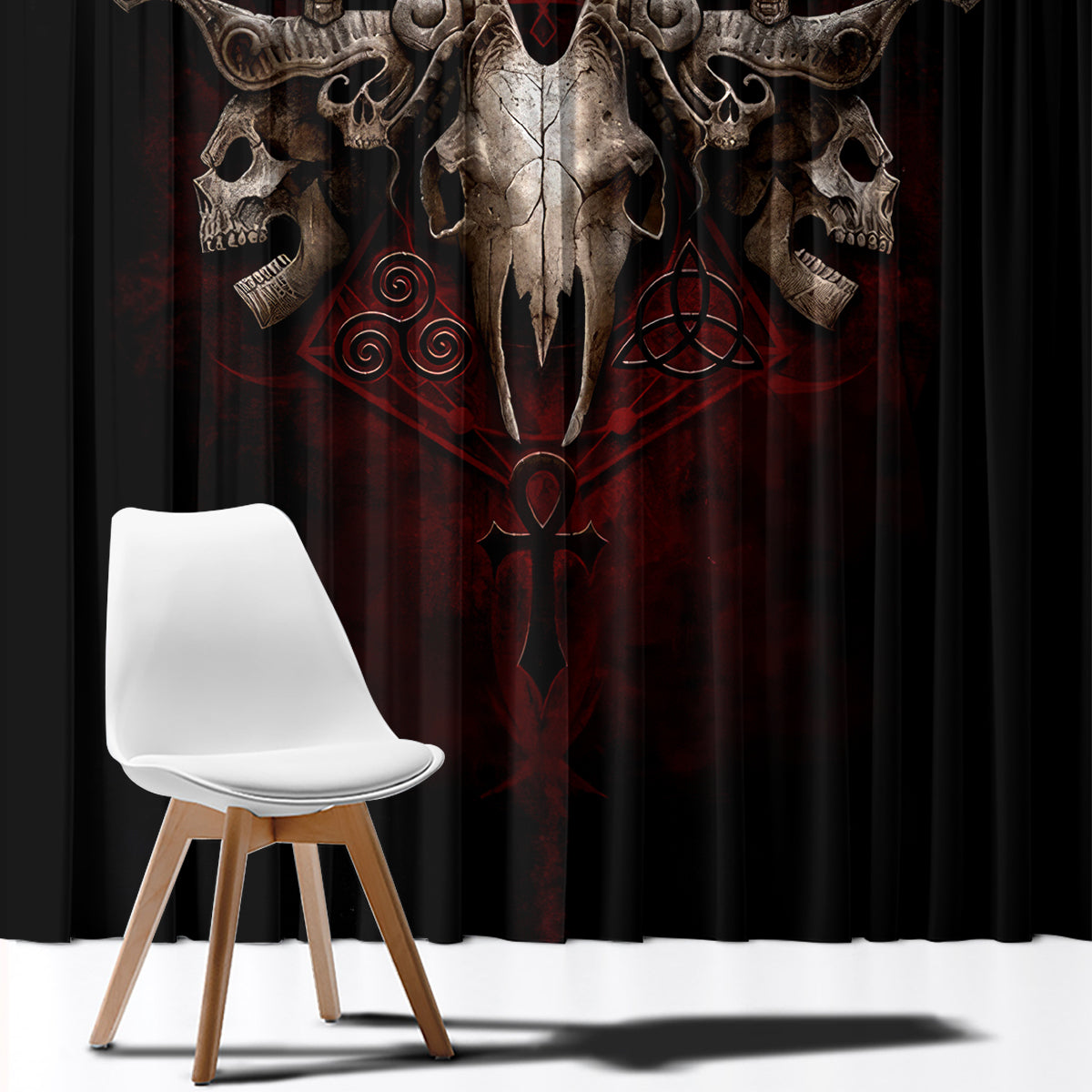 Skull Window Curtain Boy Band Queen - Wonder Print Shop