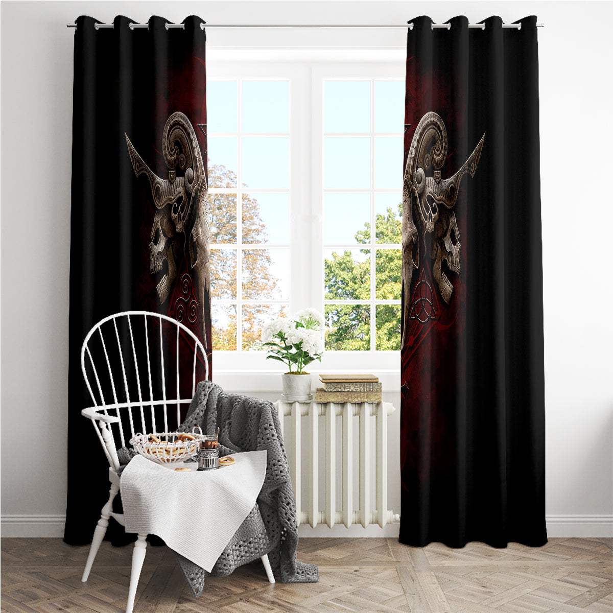Skull Window Curtain Boy Band Queen - Wonder Print Shop