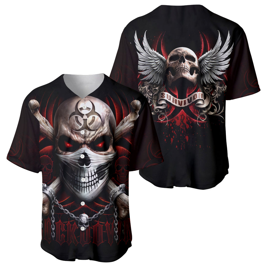 Skull Baseball Jersey Blood Skull Survivor - Wonder Print Shop