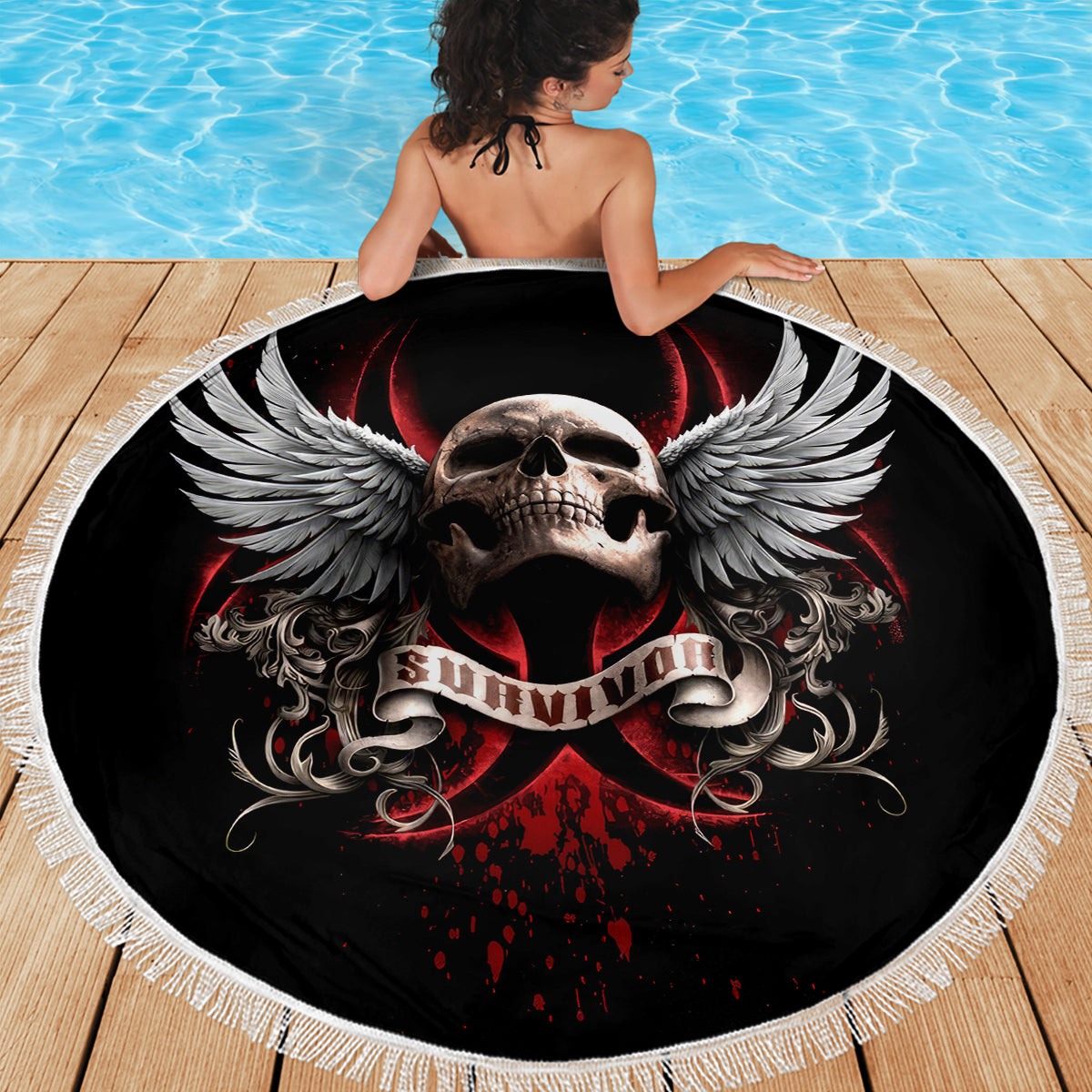 Skull Beach Blanket Blood Skull Survivor - Wonder Print Shop