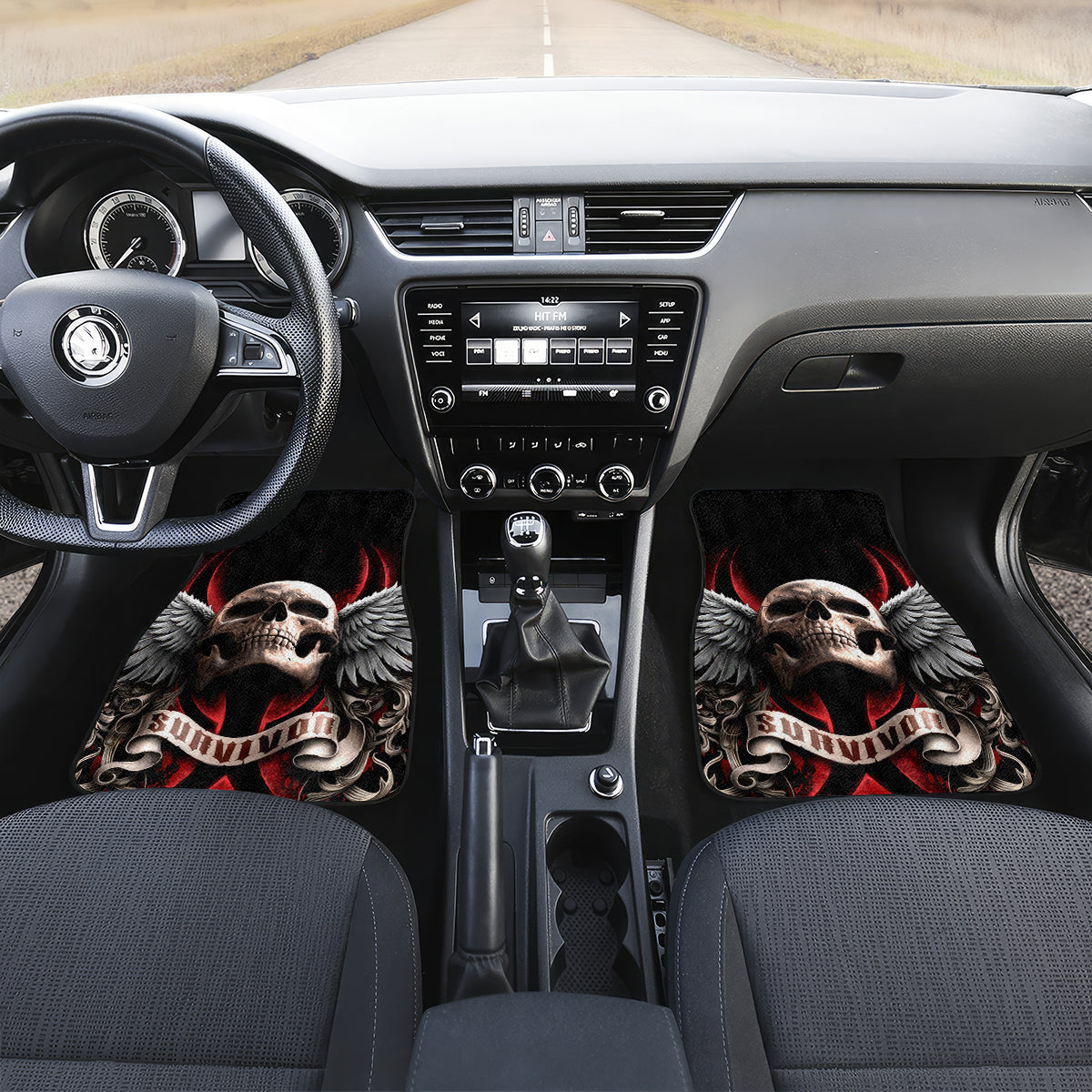 Skull Car Mats Blood Skull Survivor - Wonder Print Shop