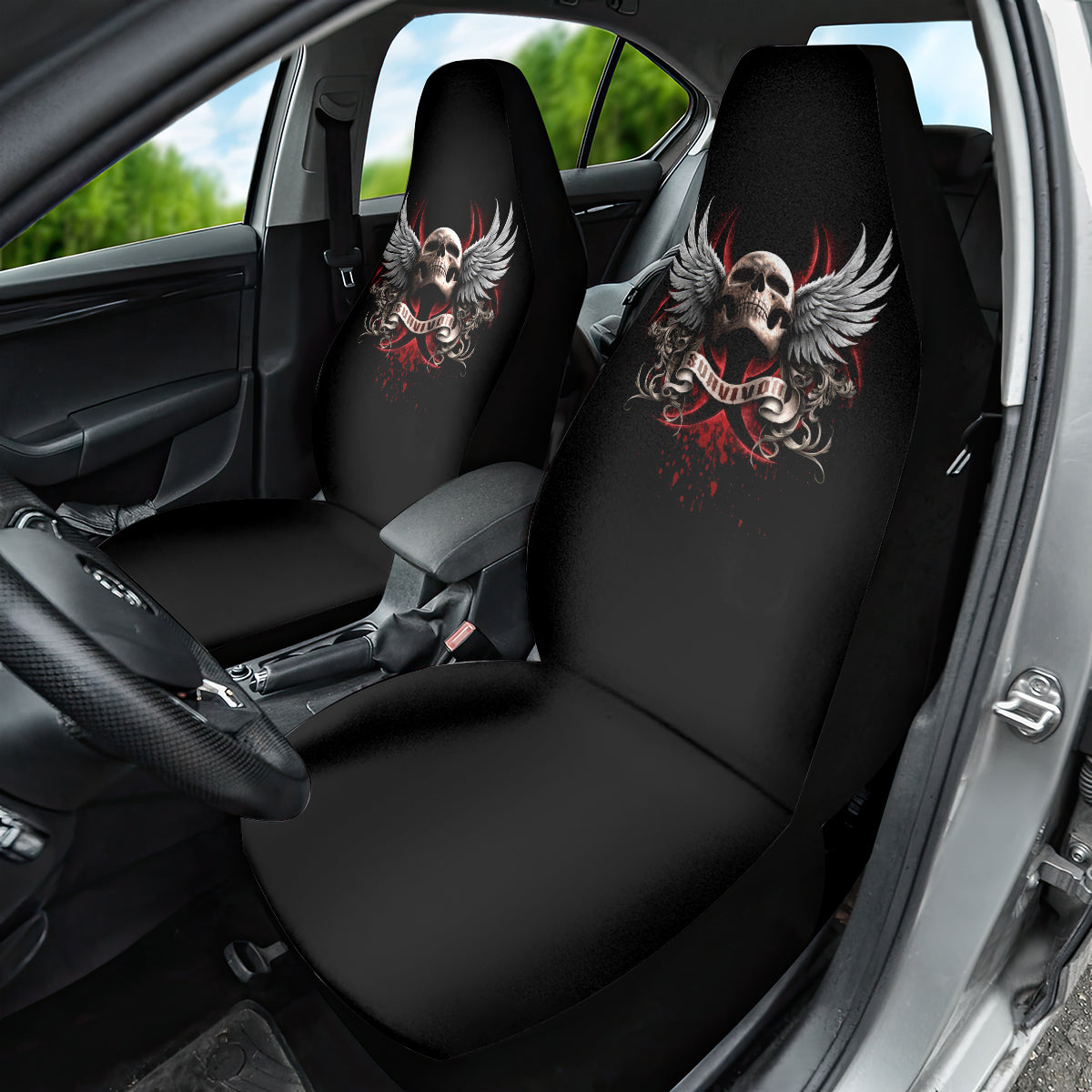 Skull Car Seat Cover Blood Skull Survivor - Wonder Print Shop