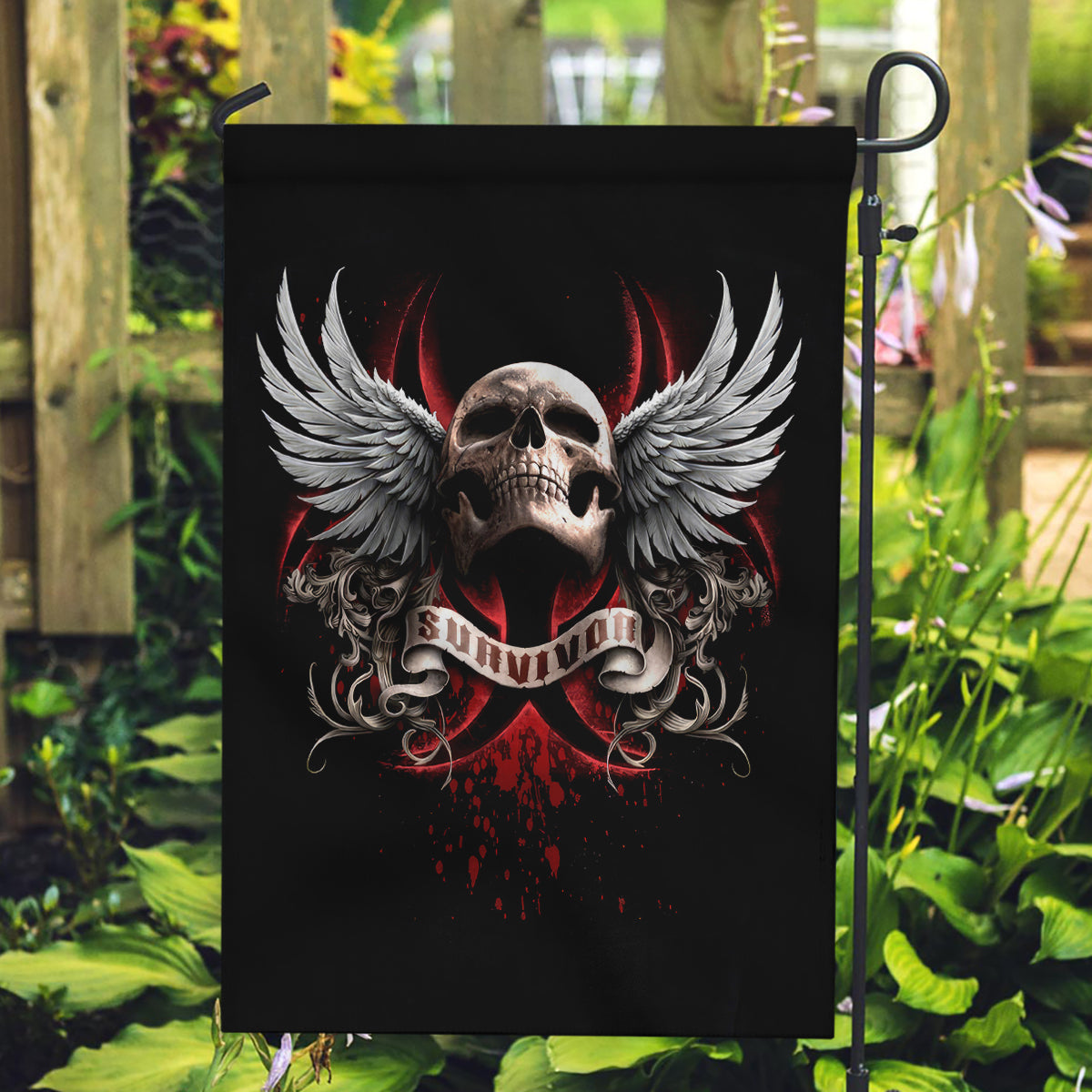 Skull Garden Flag Blood Skull Survivor - Wonder Print Shop