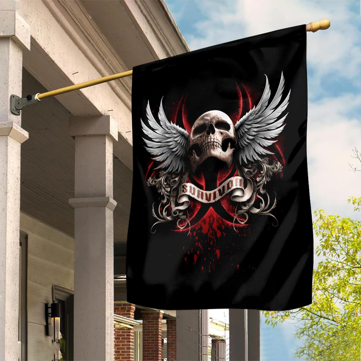 Skull Garden Flag Blood Skull Survivor - Wonder Print Shop