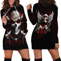 Skull Hoodie Dress Blood Skull Survivor - Wonder Print Shop