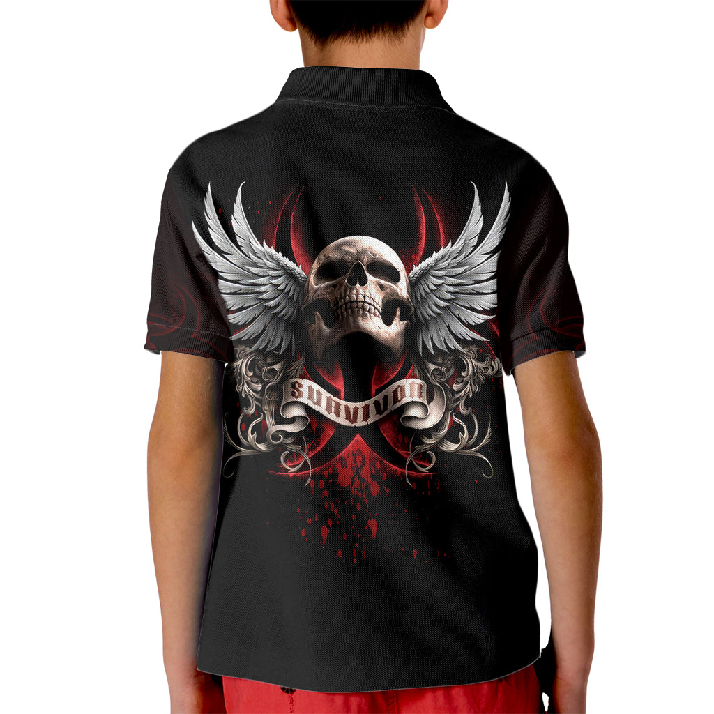 Skull Kid Polo Shirt Blood Skull Survivor - Wonder Print Shop