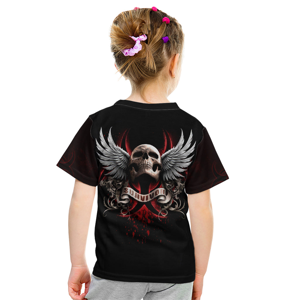 Skull Kid T Shirt Blood Skull Survivor - Wonder Print Shop