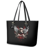 Skull Leather Tote Bag Blood Skull Survivor - Wonder Print Shop