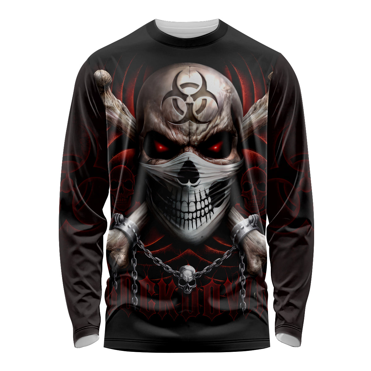 Skull Long Sleeve Shirt Blood Skull Survivor - Wonder Print Shop
