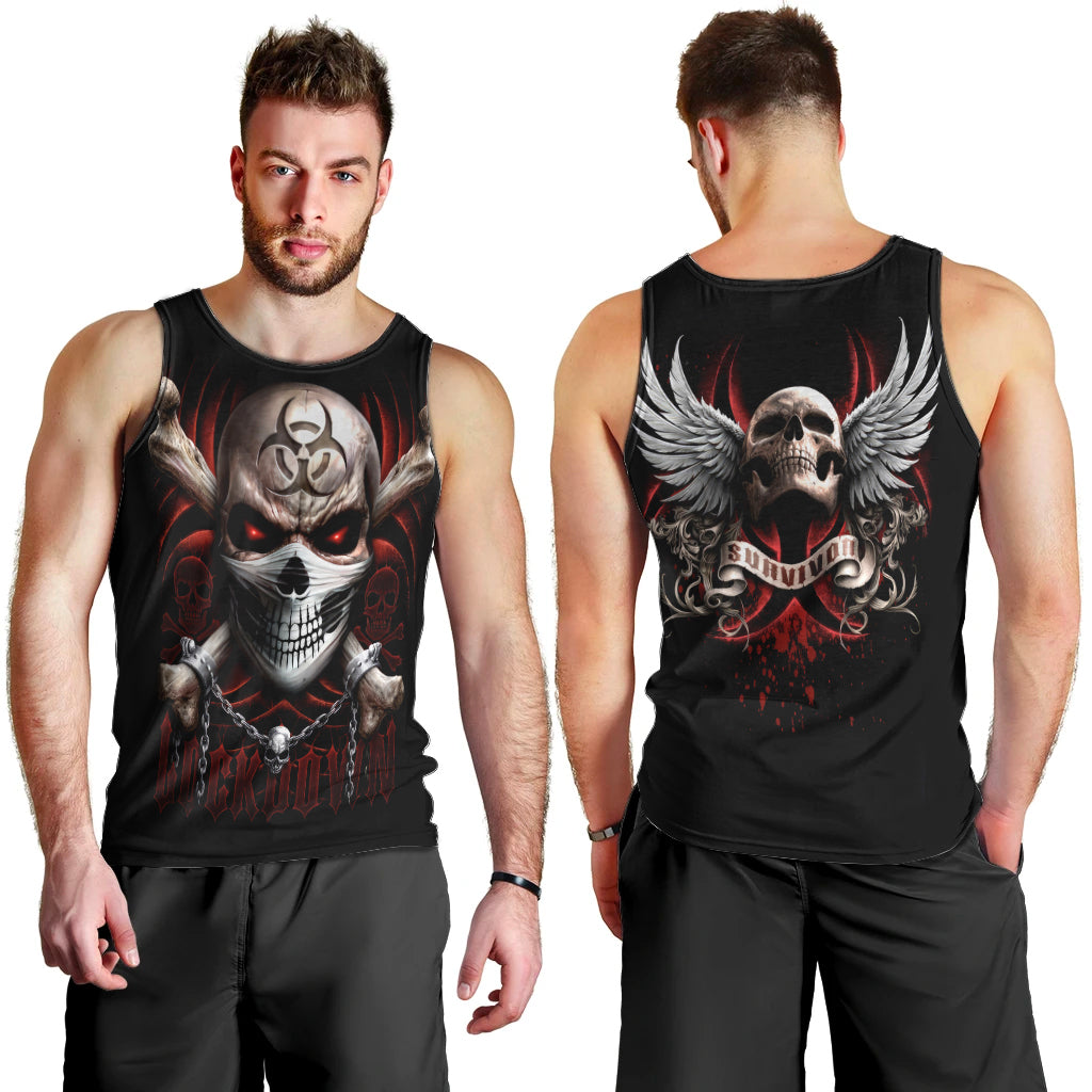Skull Men Tank Top Blood Skull Survivor DT01