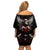 Skull Off Shoulder Short Dress Blood Skull Survivor - Wonder Print Shop
