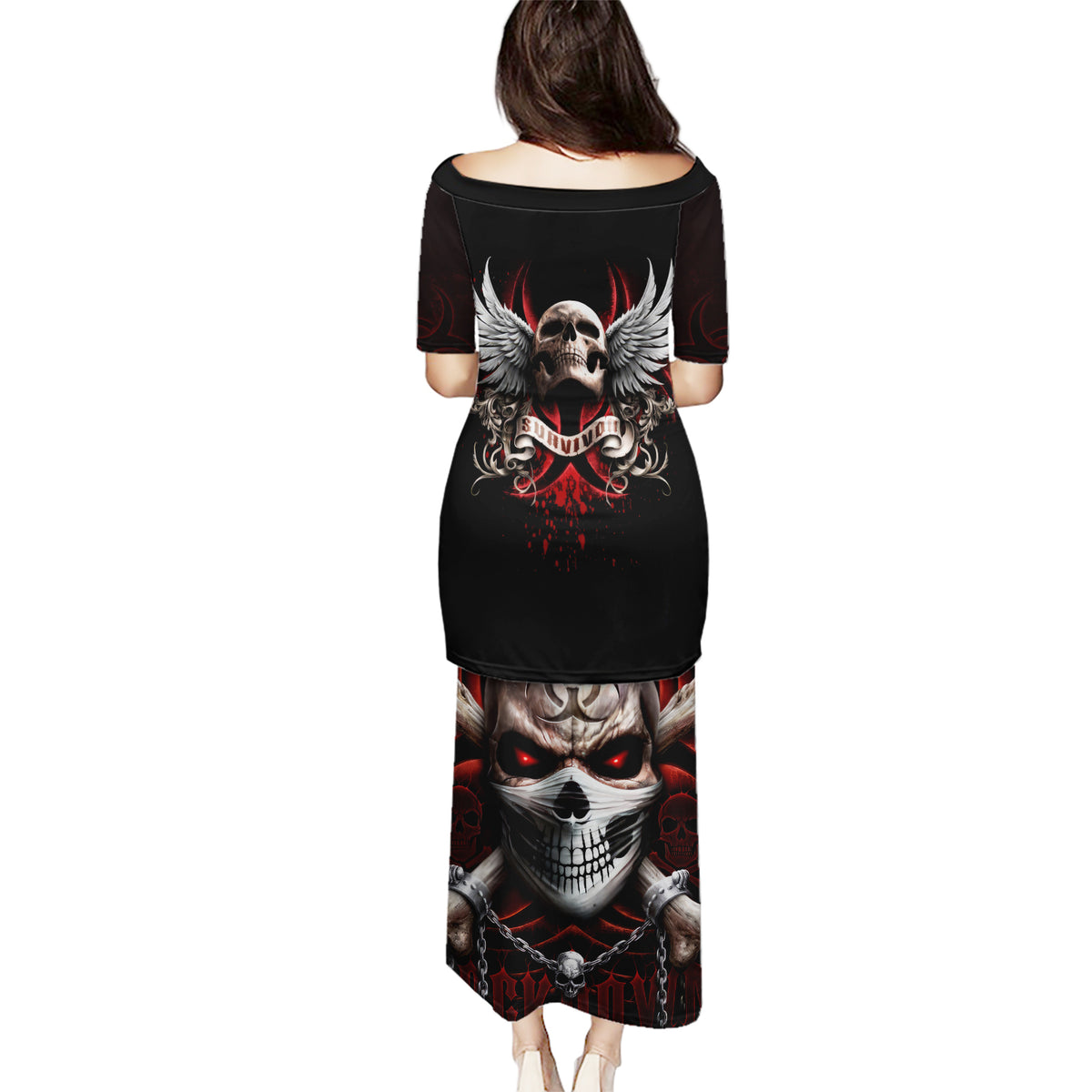 Skull Puletasi Blood Skull Survivor - Wonder Print Shop