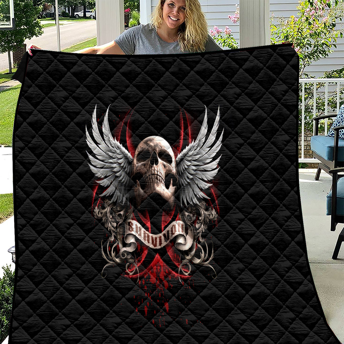 Skull Quilt Blood Skull Survivor - Wonder Print Shop