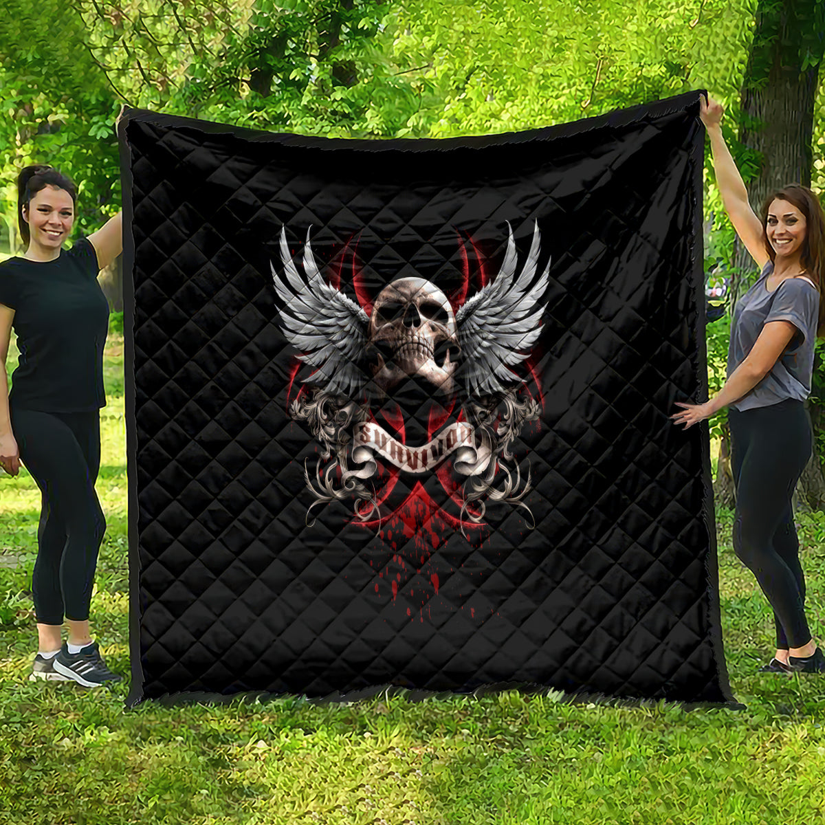 Skull Quilt Blood Skull Survivor - Wonder Print Shop