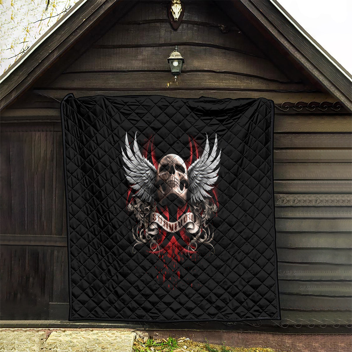Skull Quilt Blood Skull Survivor - Wonder Print Shop