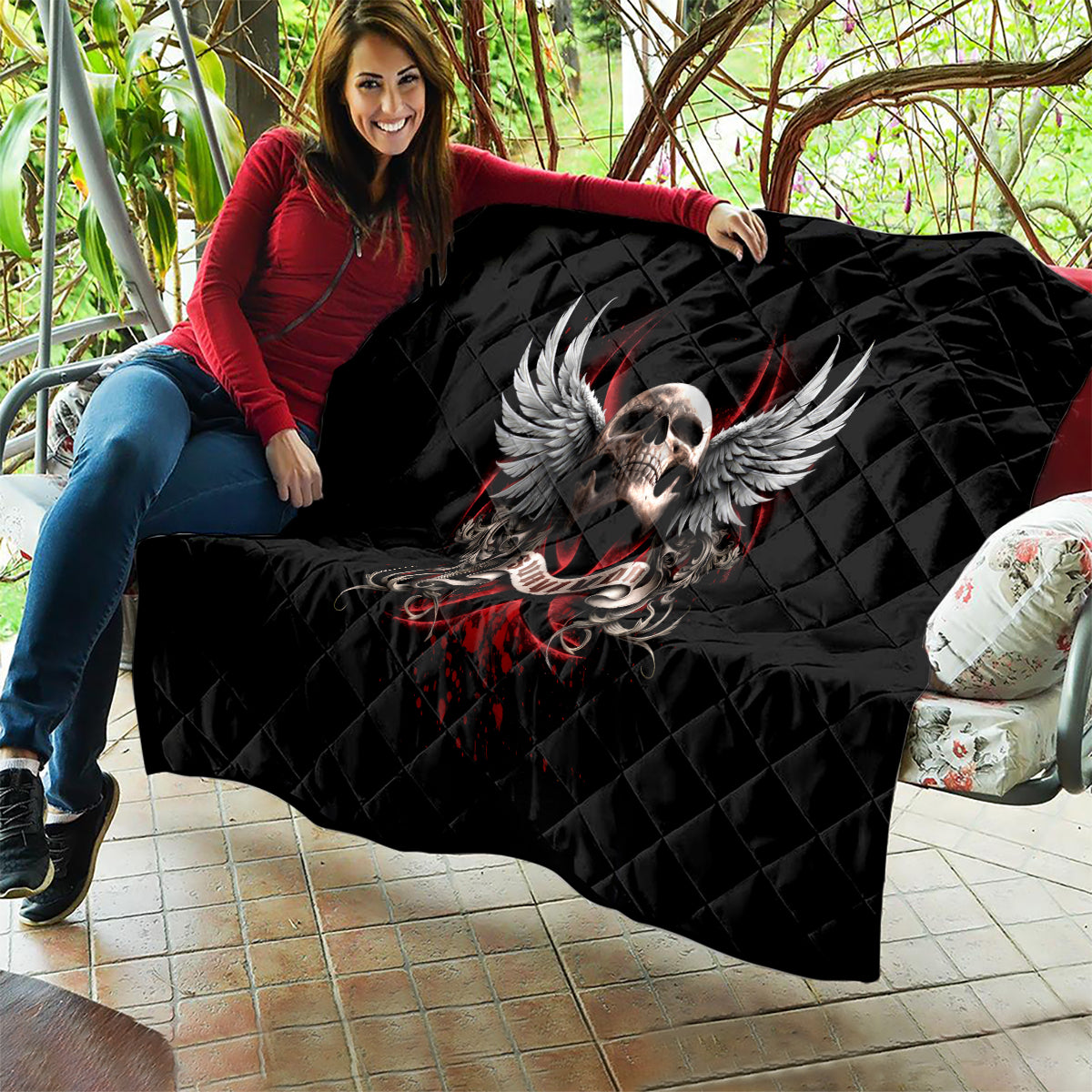 Skull Quilt Blood Skull Survivor - Wonder Print Shop