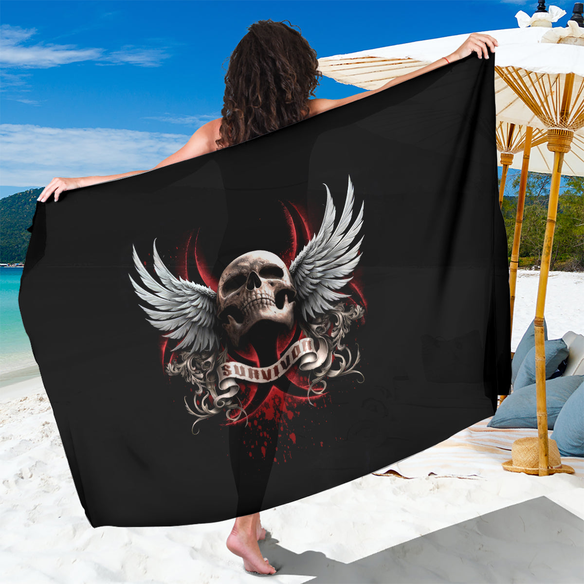 Skull Sarong Blood Skull Survivor - Wonder Print Shop